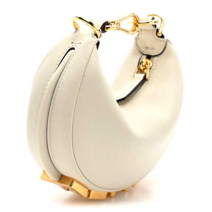 Fendi Vitello Grace Matte Nano Fendigraphy Hobo Charm White Ice 3 of 6