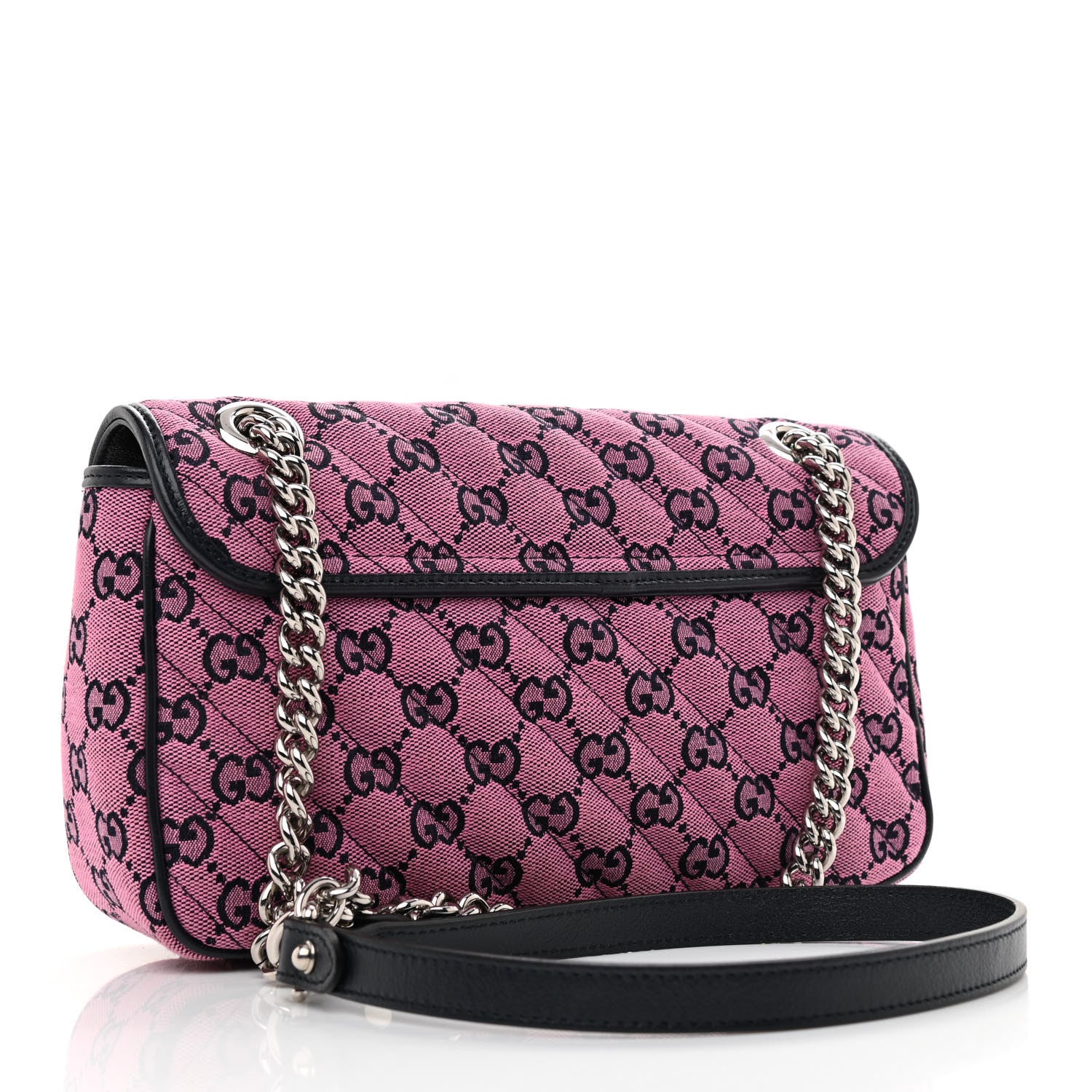 Gucci Monogram Multicolor Matelasse Diagonal Floral Embroidered Small GG Marmont Shoulder Bag Pink Blue Ivory Green Lilac 3 of 8