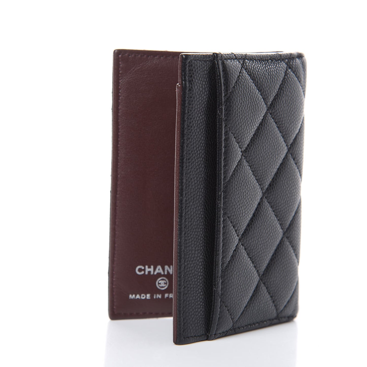 Caviar Quilted Card Holder Wallet Black