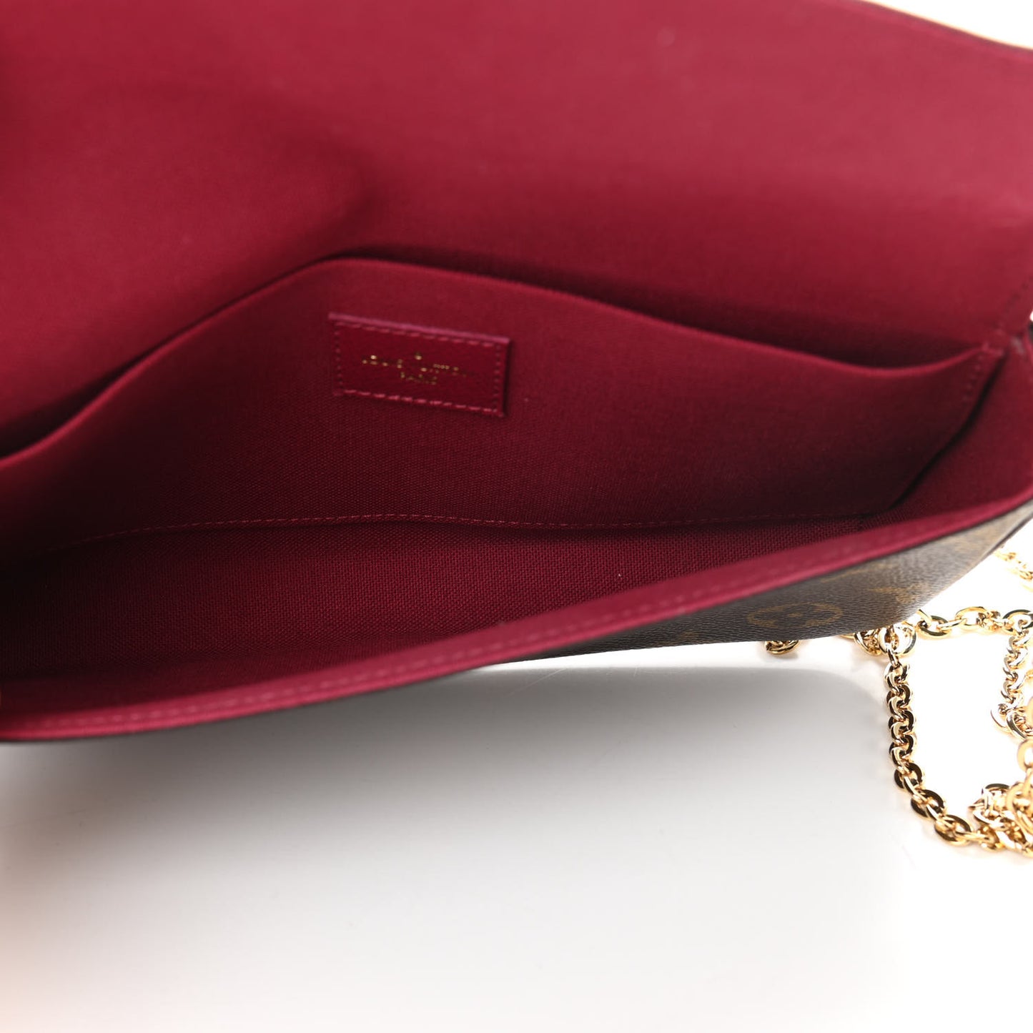 Monogram Pochette Felicie Chain Wallet Fuchsia