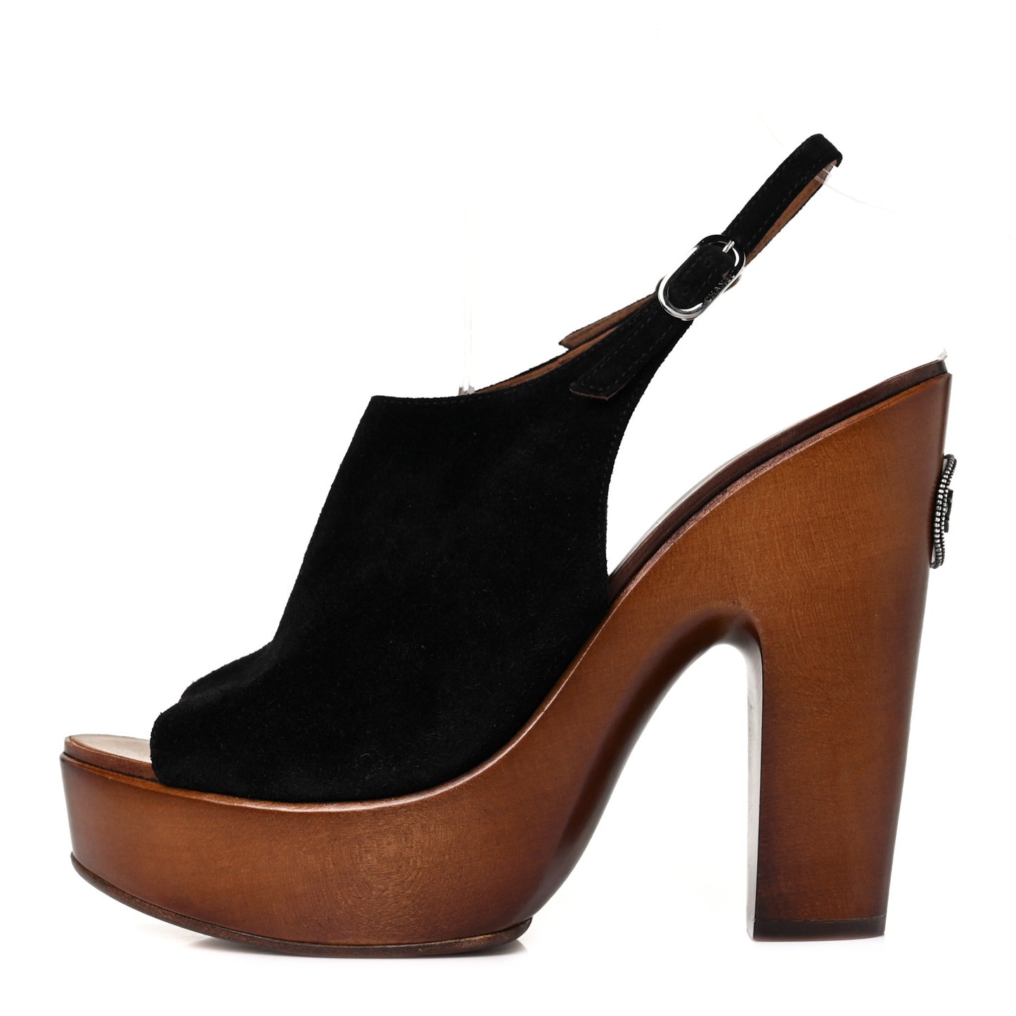 Suede CC Wood Clogs 41 Brown Black