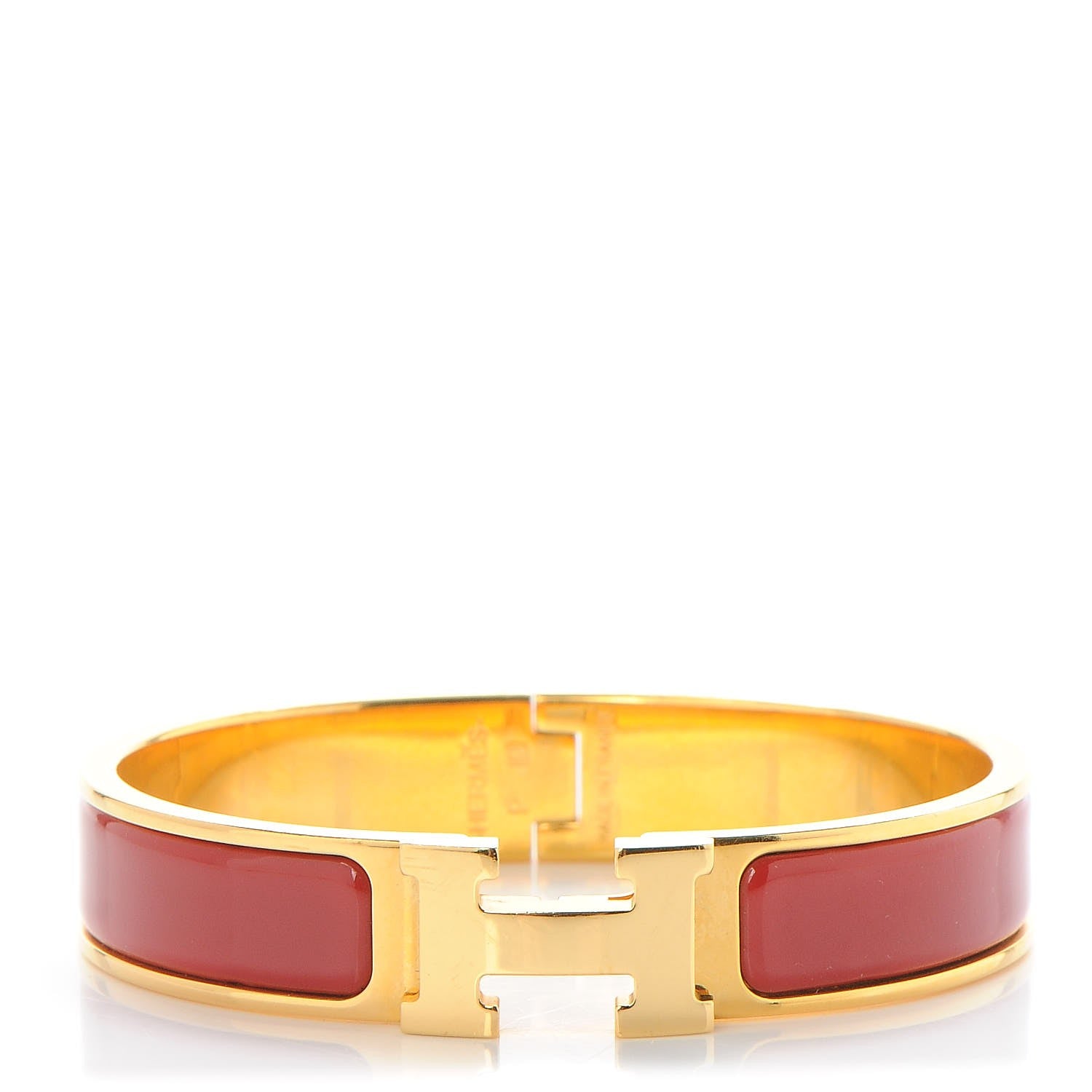 Hermes Enamel Narrow Clic Clac H Bracelet PM Red 1 of 5