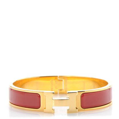 Hermes Enamel Narrow Clic Clac H Bracelet PM Red 1 of 5
