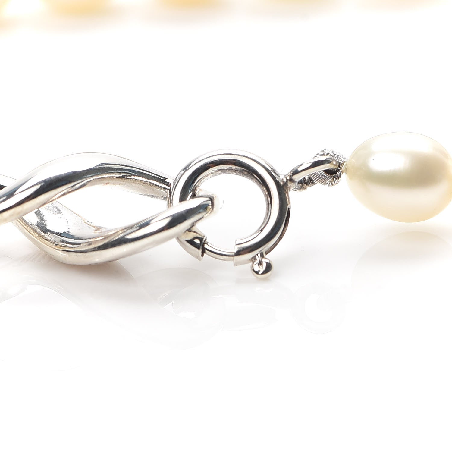 Tiffany Sterling Silver Pearl Figure 8 Bracelet 5 of 6