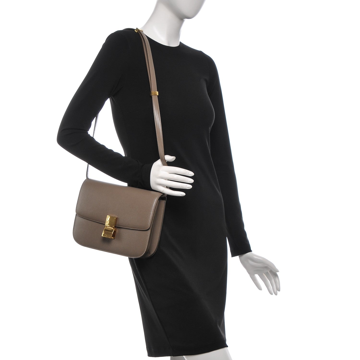 Celine Liege Calfskin Medium Classic Box Flap Bag Souris 2 of 7