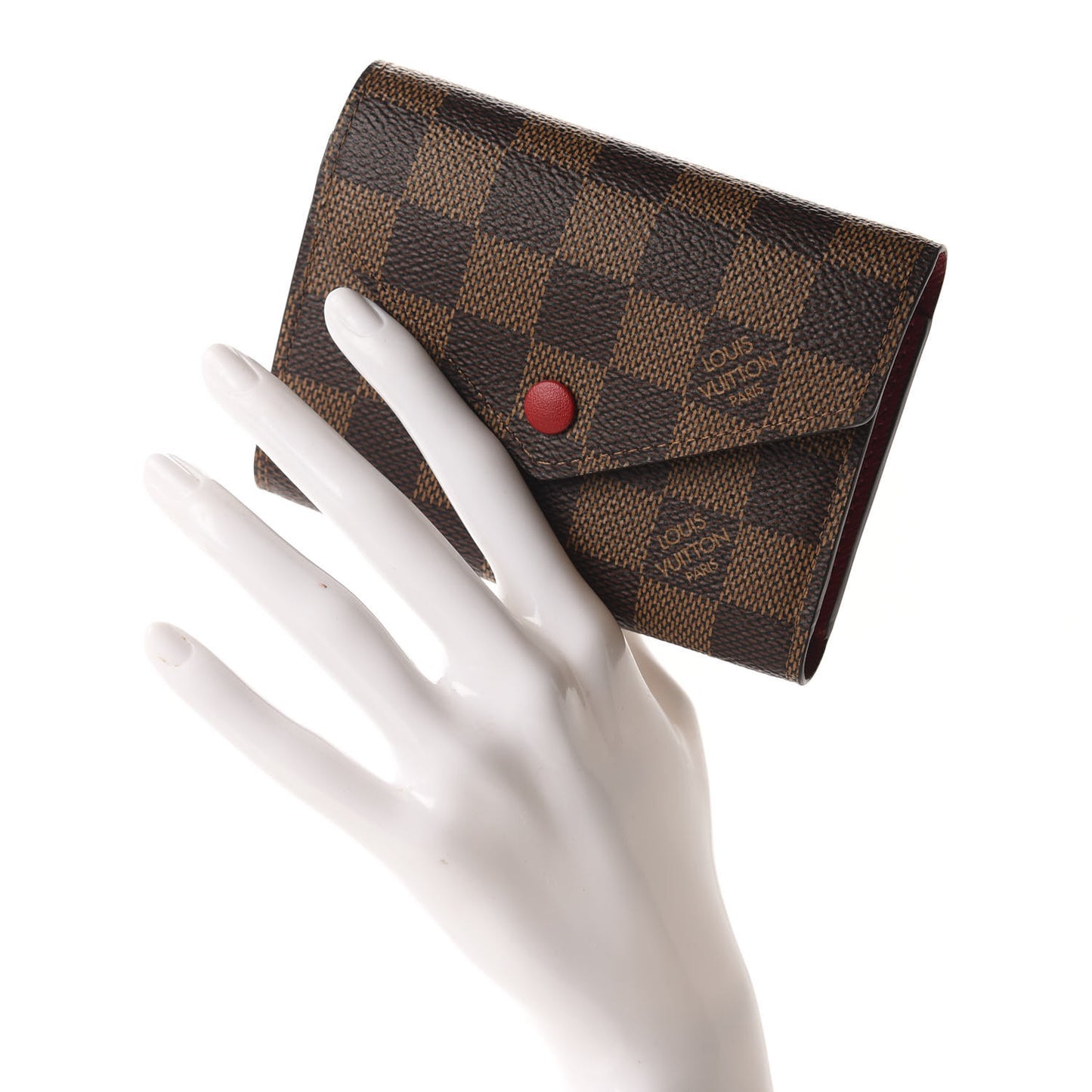 Damier Ebene Victorine Wallet Cherry