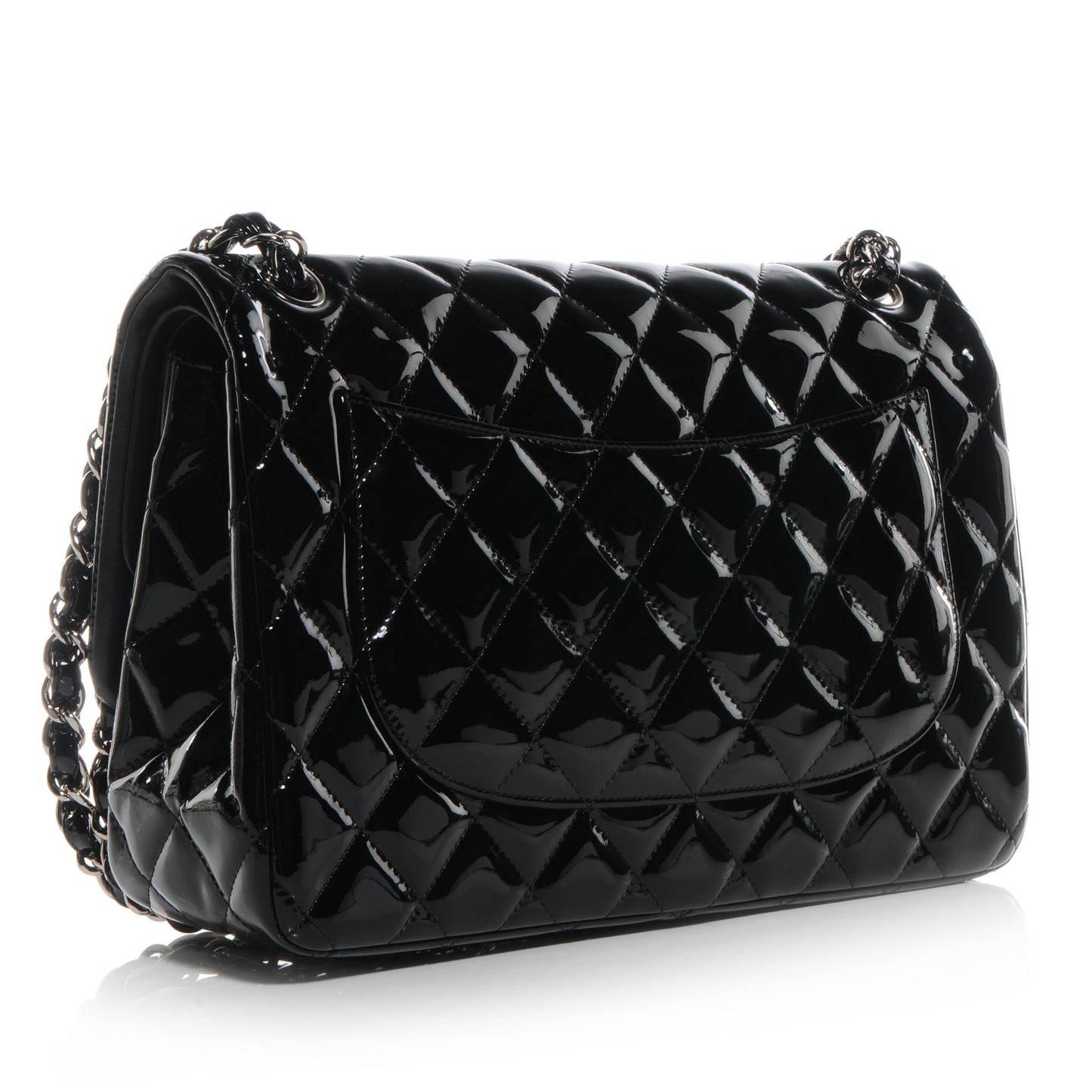 Patent Jumbo Double Flap Black