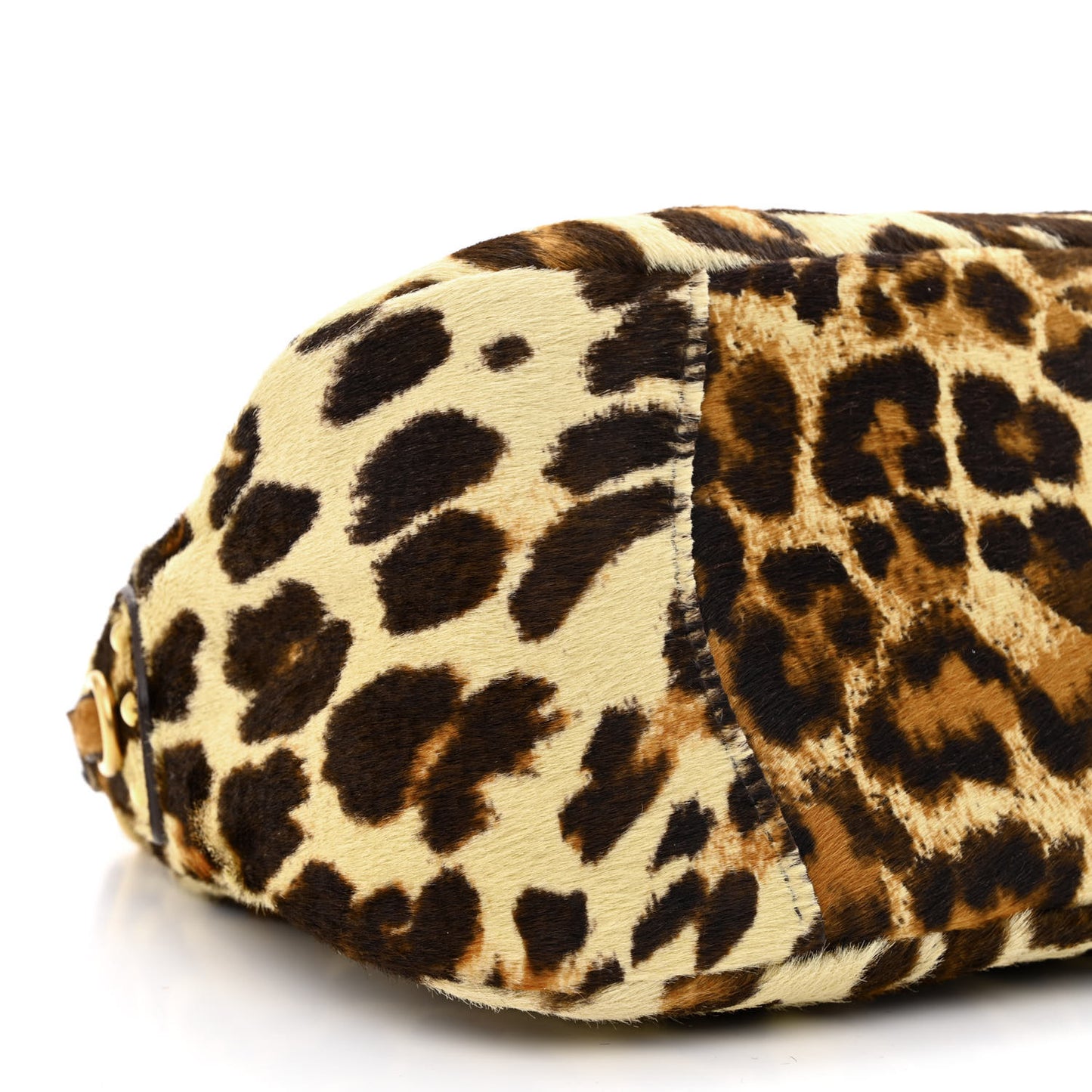 Calf Hair Leopard Print Bag Avorio