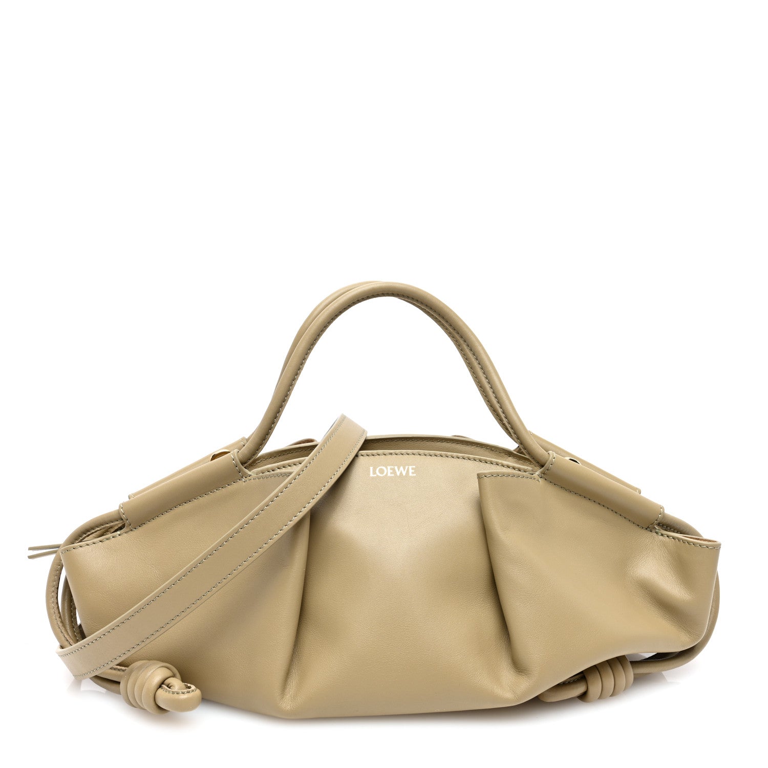 Loewe Shiny Nappa Calfskin Small Paseo Bag Clay Green 1 of 9