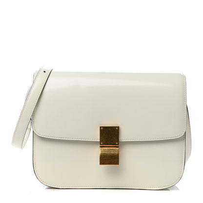 Celine Spazzolato Calfskin Medium Classic Box Flap Bag White 1 of 10