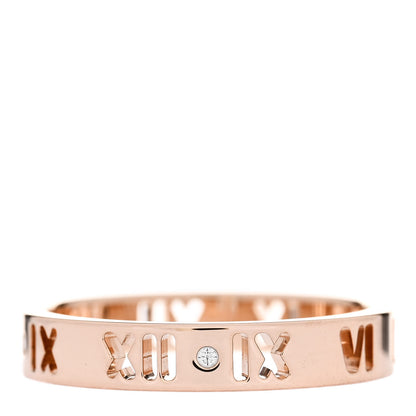 Tiffany 18K Rose Gold Diamond Atlas Pierced Ring 55 7.25 1 of 5