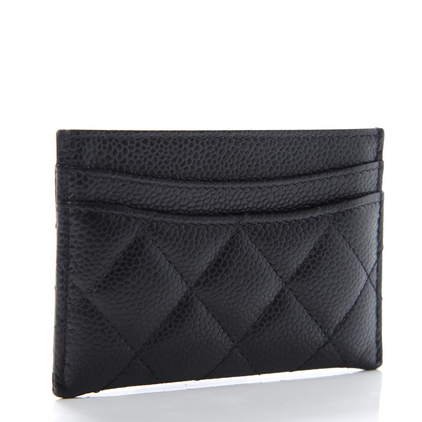 Caviar Quilted Card Holder Black