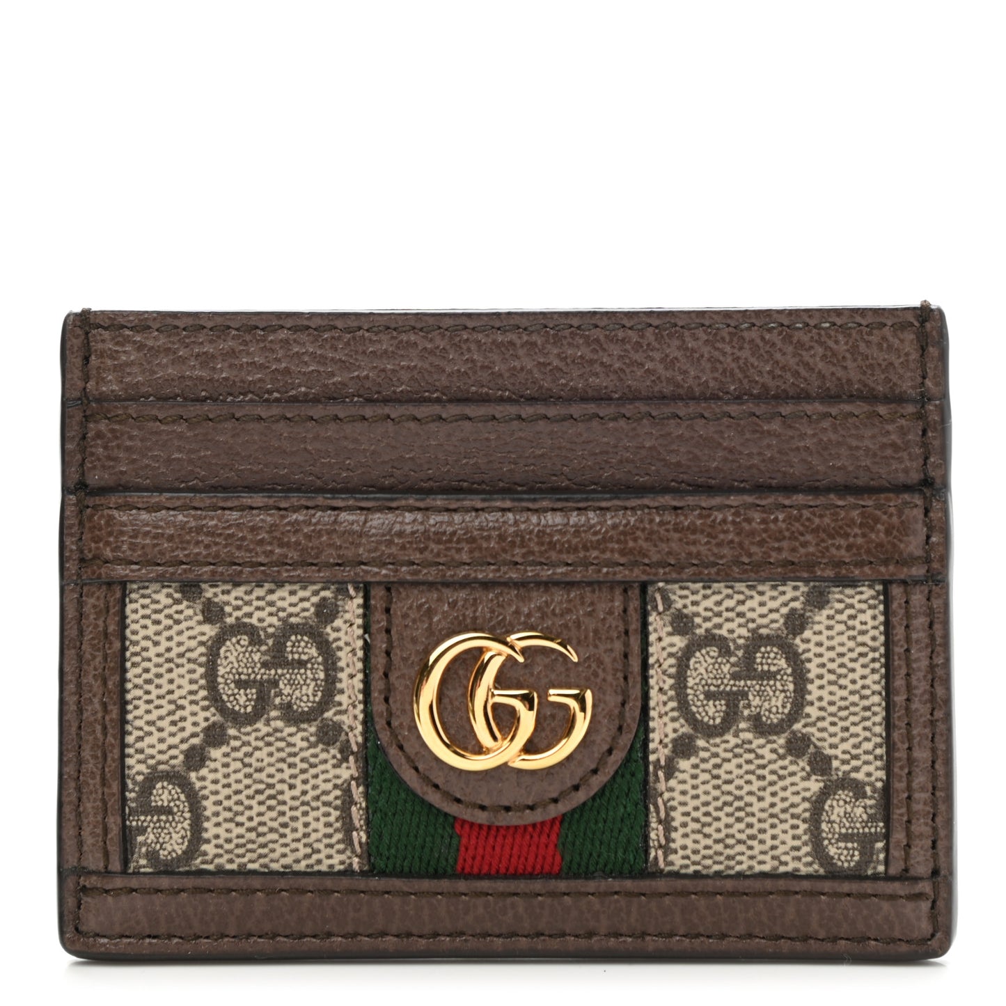 GG Supreme Monogram Ophidia Card Holder Brown