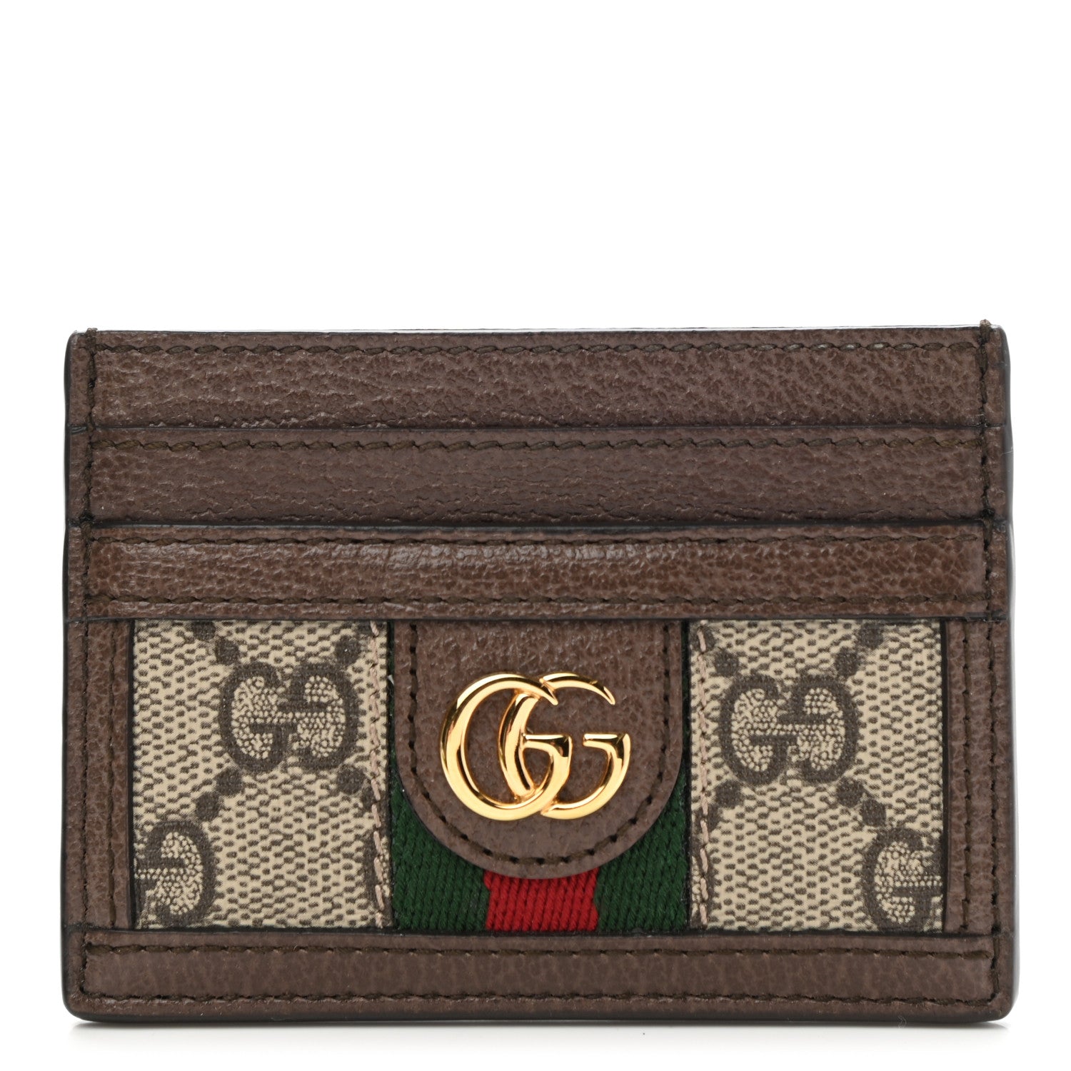 Gucci GG Supreme Monogram Ophidia Card Holder Brown 1 of 6