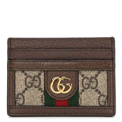 Gucci GG Supreme Monogram Ophidia Card Holder Brown 1 of 6