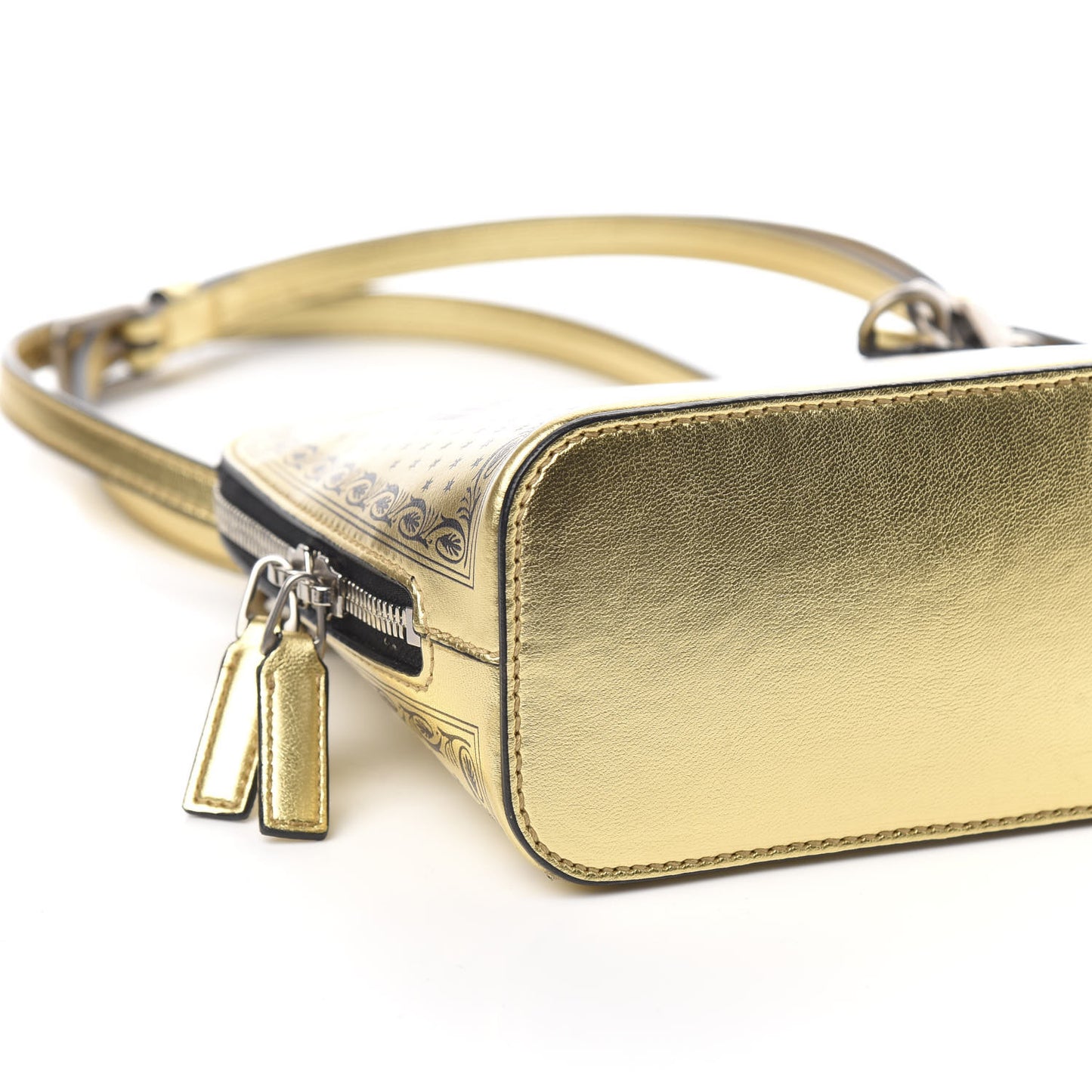 X SEGA Calfskin GUCCY Stars Mini Dome Shoulder Bag Gold
