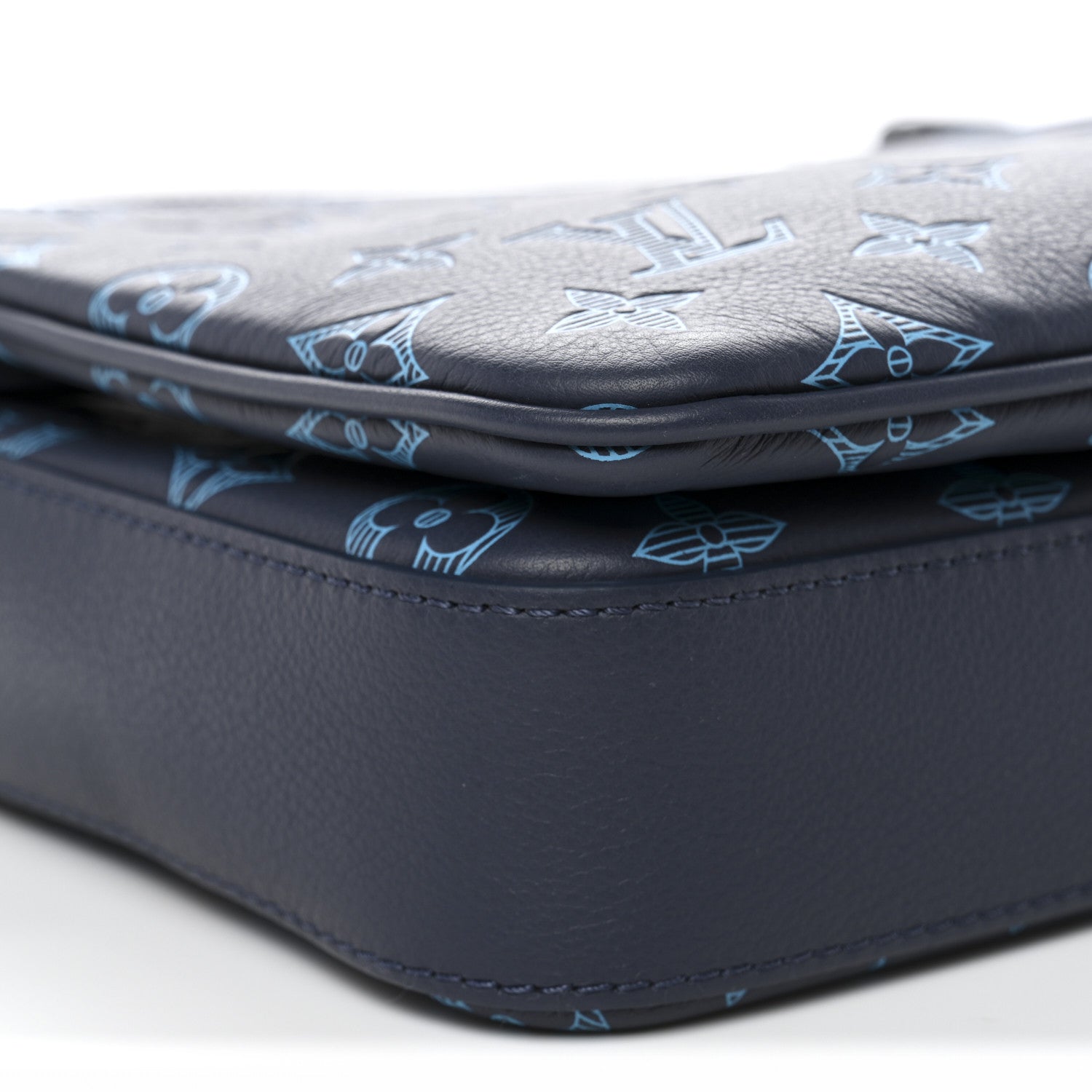 Louis Vuitton Calfskin Monogram Shadow Trio Messenger Navy River Blue 8 of 10