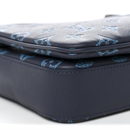 Louis Vuitton Calfskin Monogram Shadow Trio Messenger Navy River Blue 8 of 10