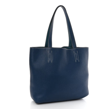 Hermes Taurillon Clemence Double Sens 36 Reversible Tote Bleu Sapphire Izmir 4 of 18