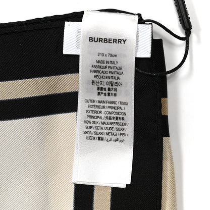 Burberry Silk Vintage Check Icon Stripe TB Monogram Print Scarf Archive Beige 4 of 9