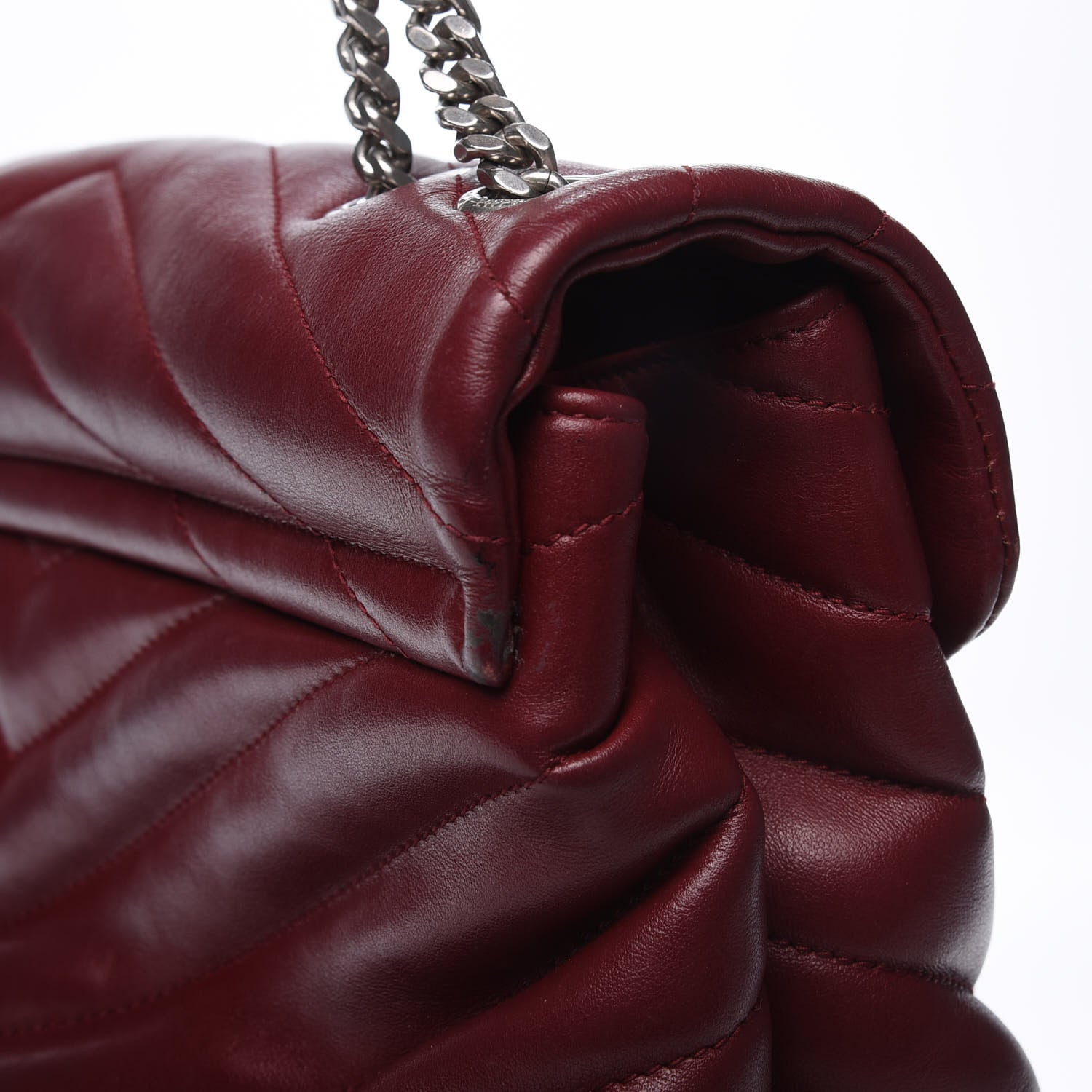 Saint Laurent Calfskin Y Quilted Monogram Medium Loulou Chain Satchel Palissandre 9 of 16