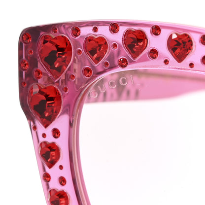 Gucci Acetate Crystal Heart GG0116S Sunglasses Fuchsia 7 of 8