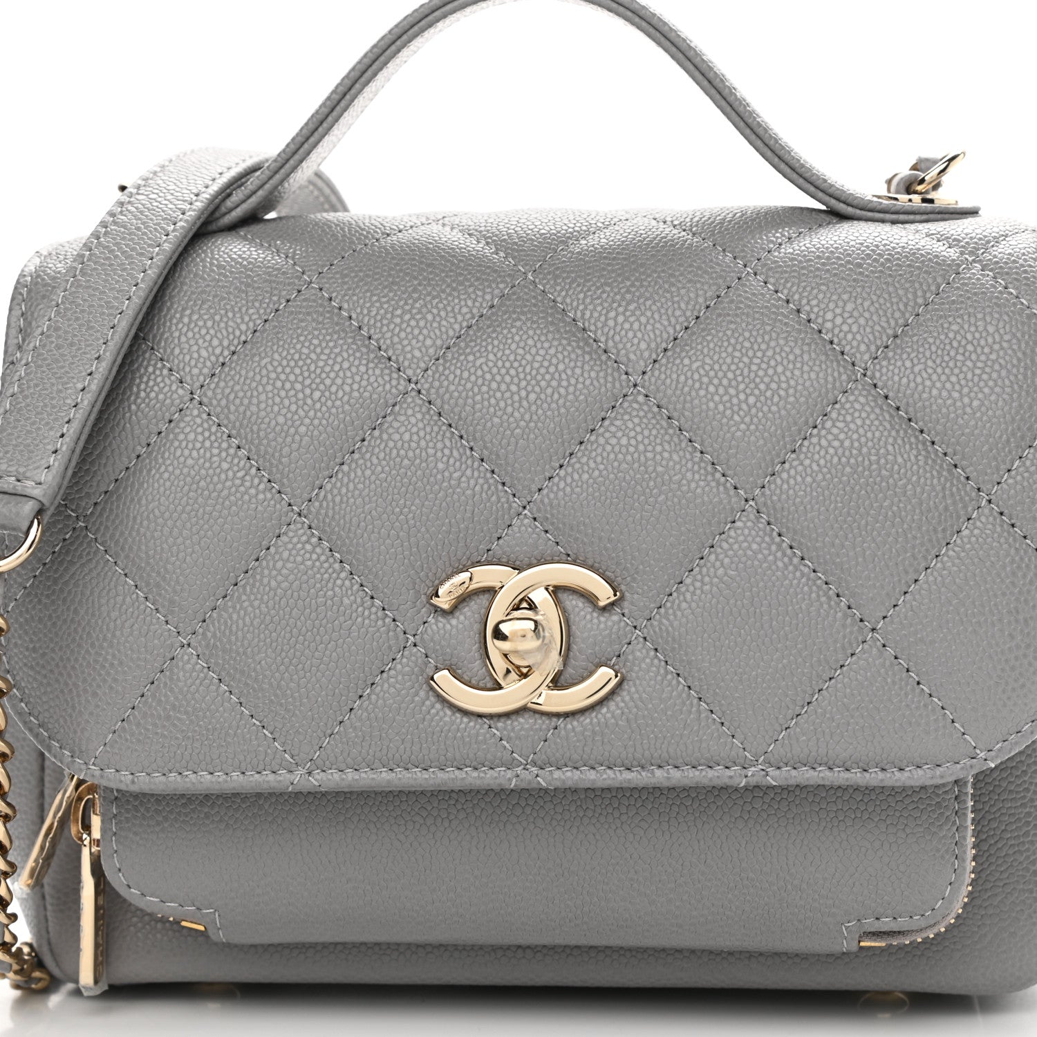 Chanel Caviar Quilted Small Business Affinity Flap Grey 8 of 11