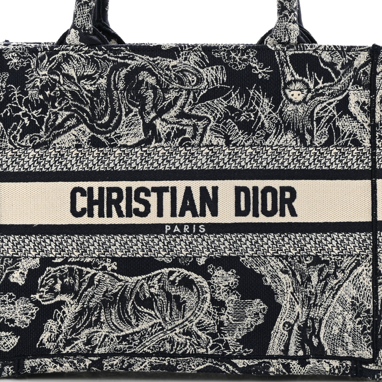 Christian Dior Canvas Embroidered Small Dioriviera Toile De Jouy Book Tote Blue 8 of 12