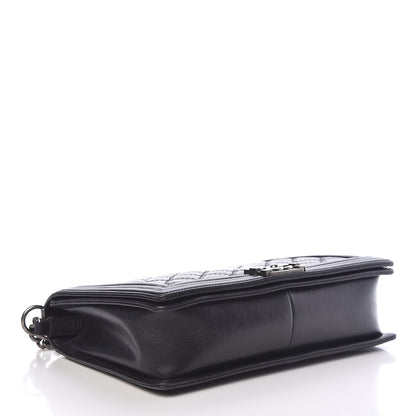 Chanel Calfskin Embossed Stitch Large Boy Flap Black 4 of 19