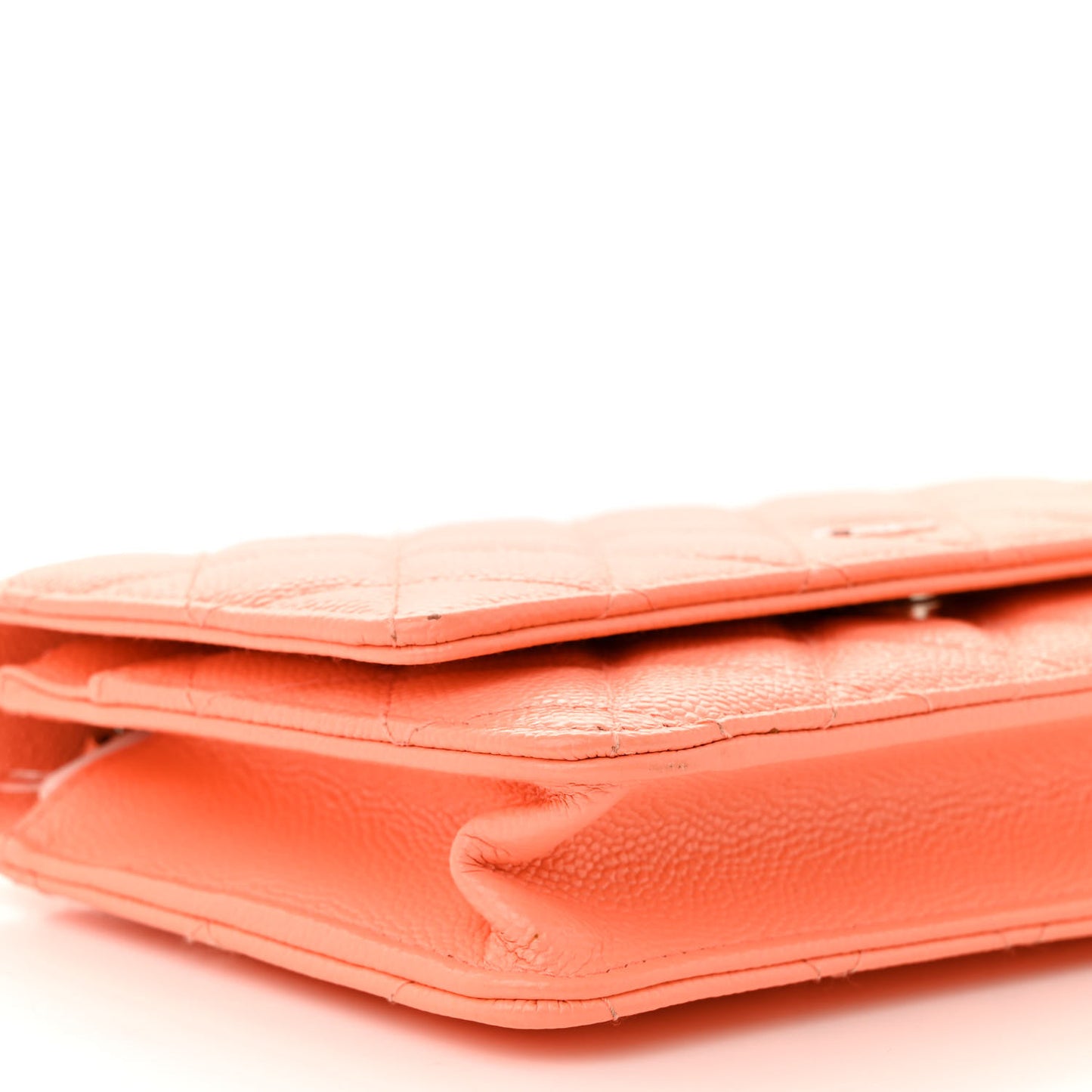 Caviar Quilted Wallet on Chain WOC Coral