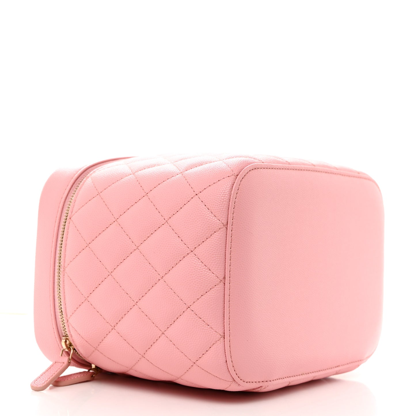 Caviar Quilted Large Vanity Pouch Pink