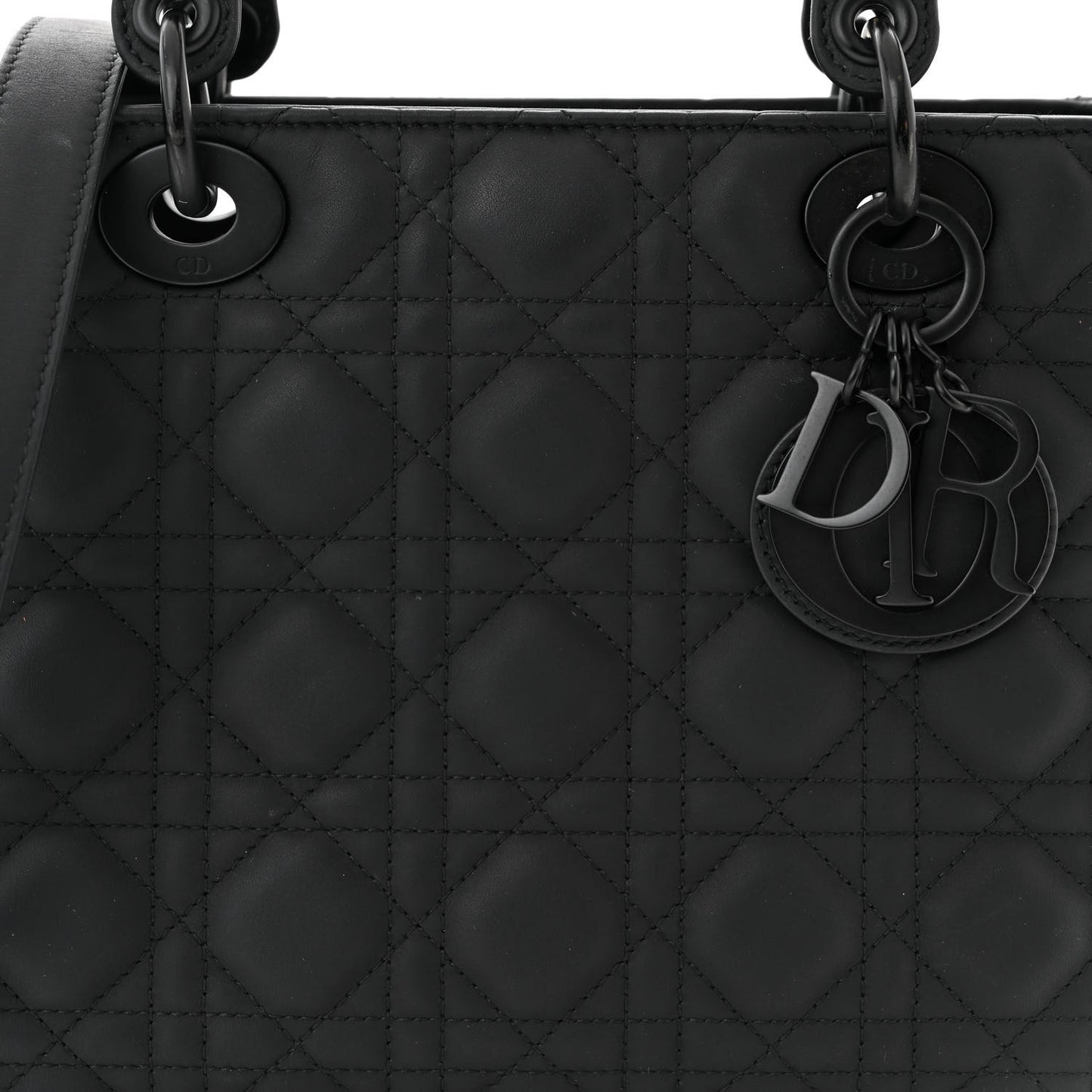 Ultra Matte Calfskin Cannage Medium Lady Dior Black