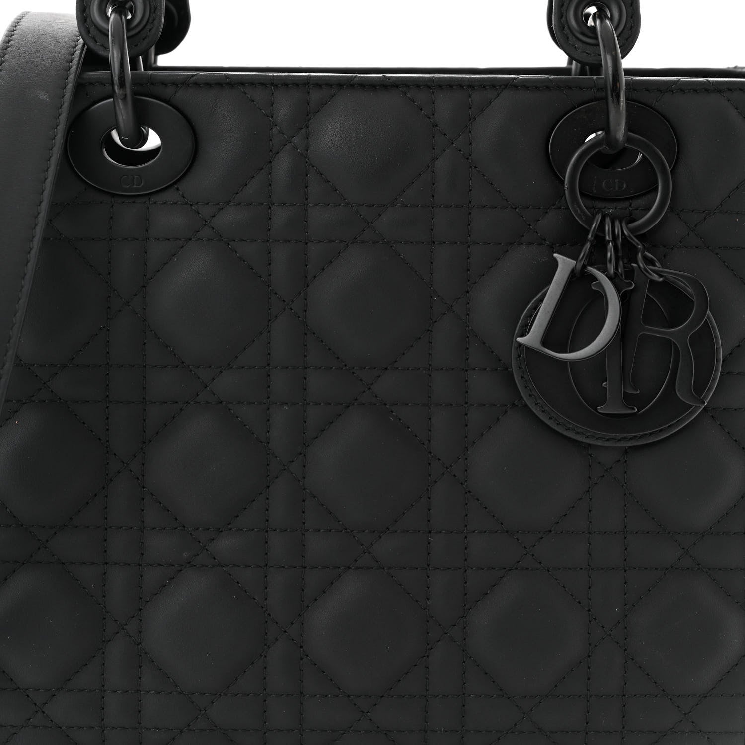 Christian Dior Ultra Matte Calfskin Cannage Medium Lady Dior Black 8 of 10