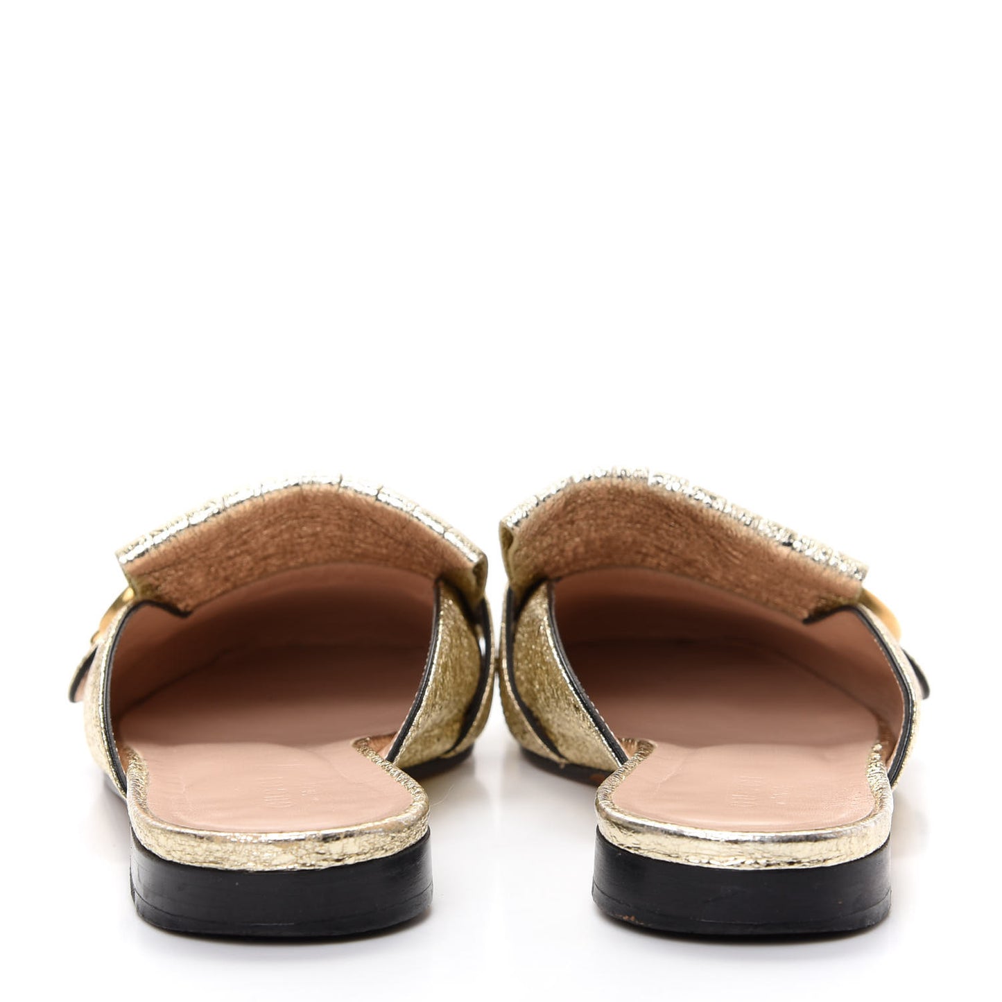 Galassia Womens GG Marmont Fringe Slippers 36 Platino