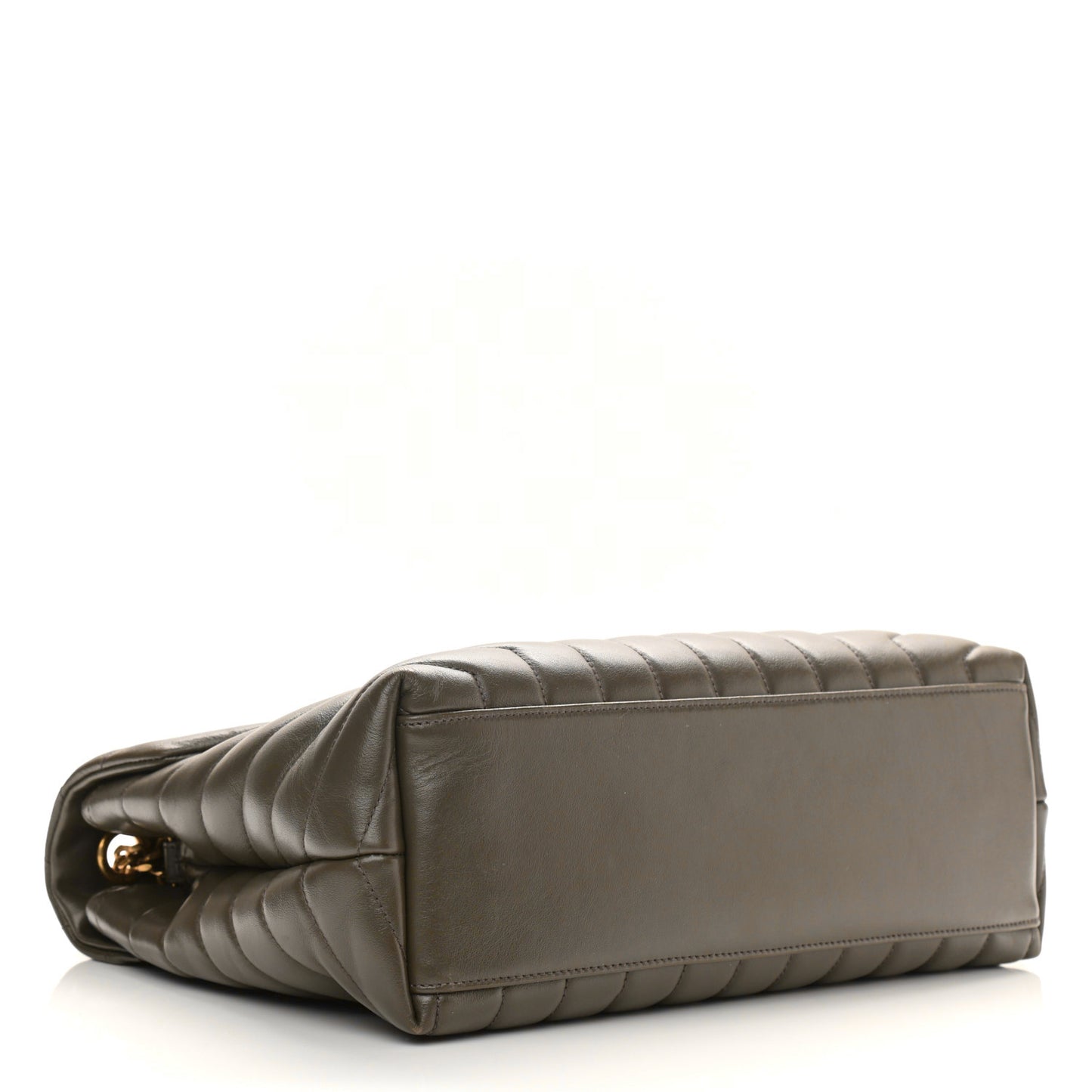 Calfskin Y Quilted Monogram Medium Loulou Chain Satchel Dark Khaki