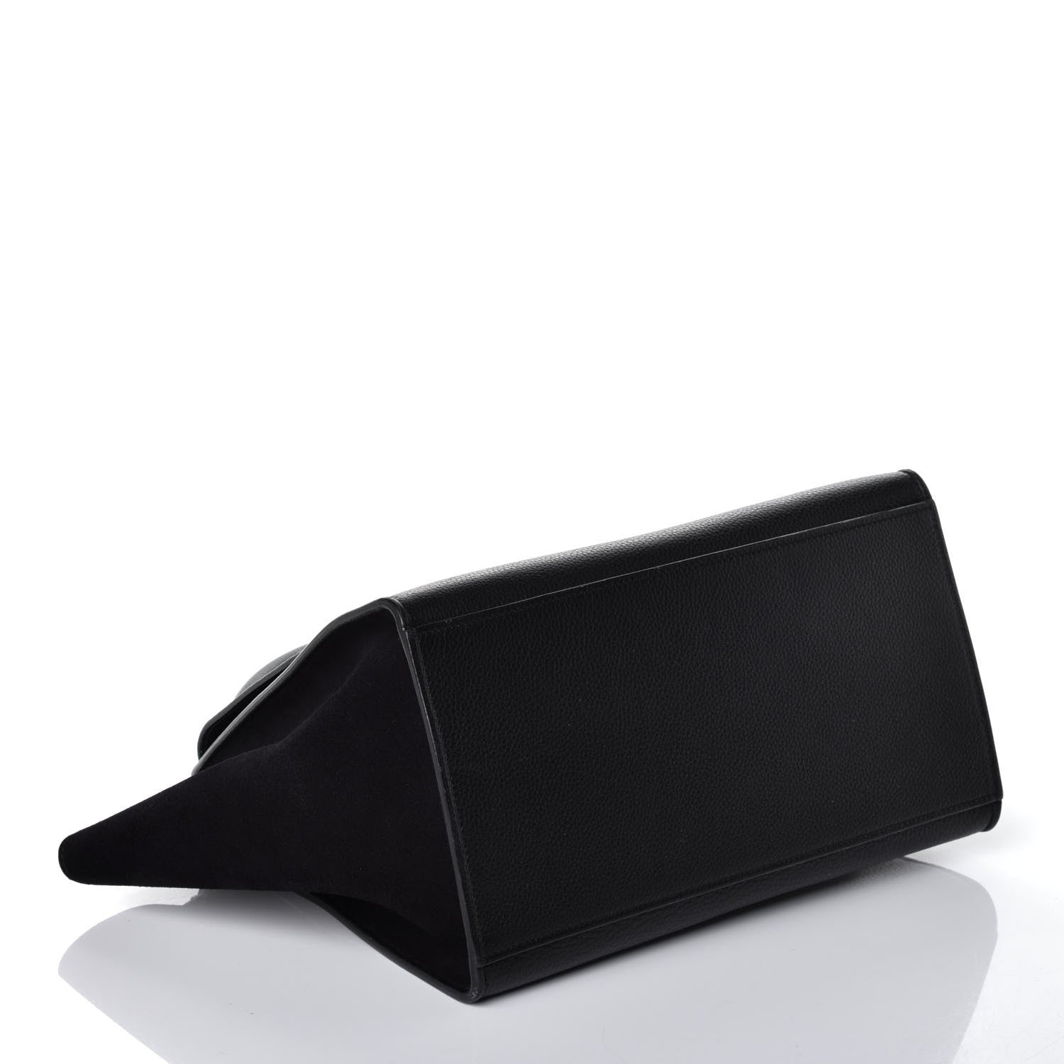 Celine Drummed Calfskin Suede Small Trapeze Black 5 of 9