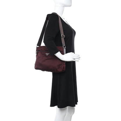Prada Nylon Vela Messenger Bag Bordeaux 2 of 10