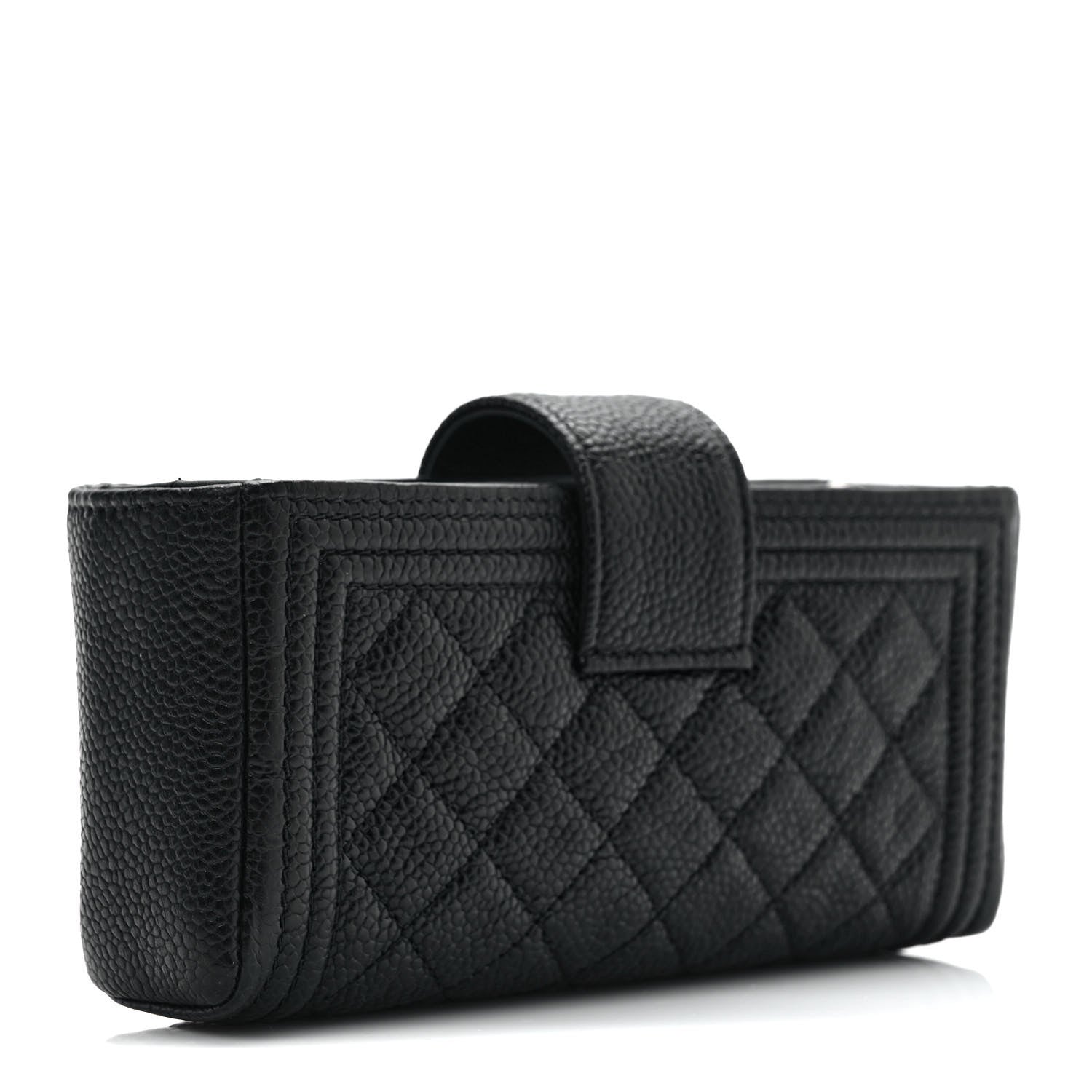 Chanel Caviar Quilted Mini Boy Phone Holder Clutch Black 2 of 7