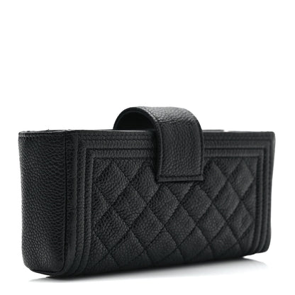 Chanel Caviar Quilted Mini Boy Phone Holder Clutch Black 2 of 7