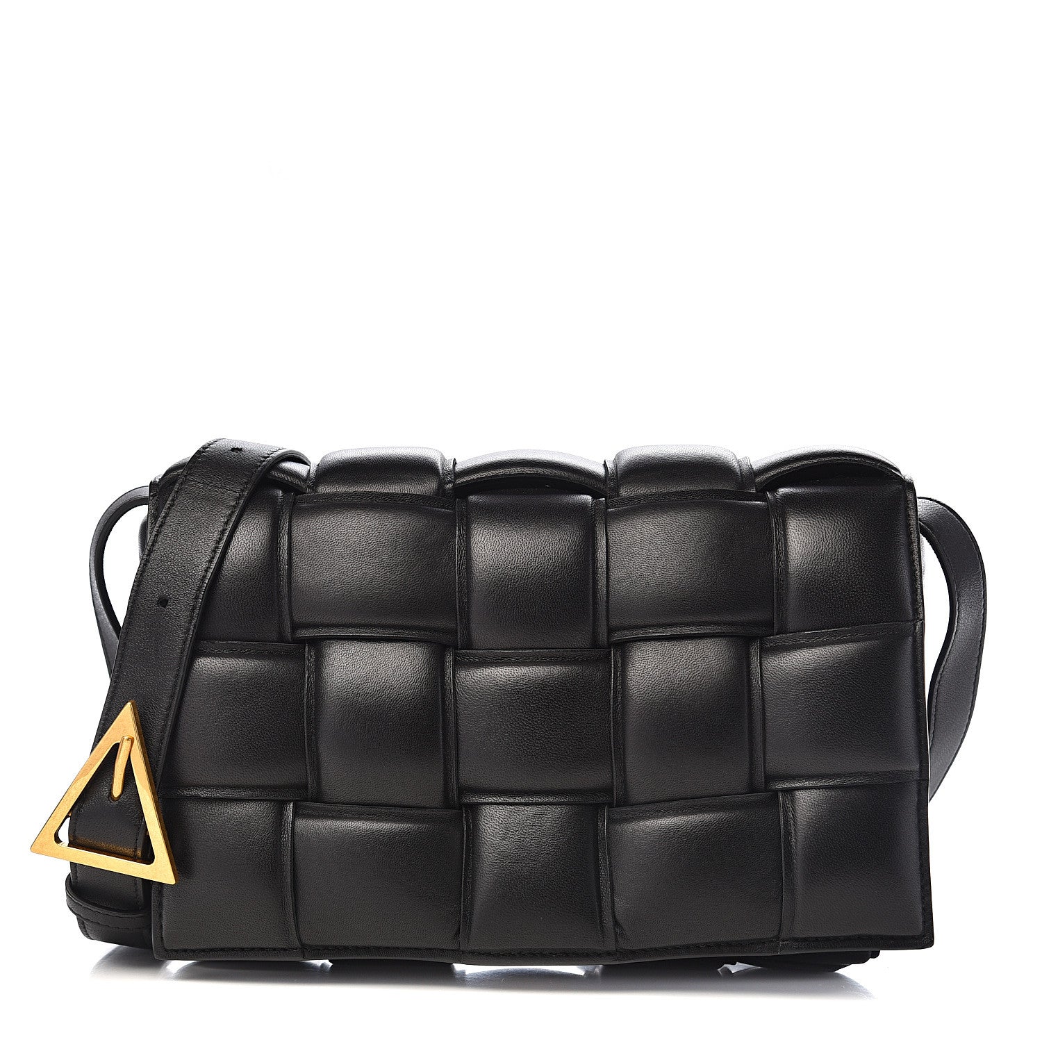 Bottega Veneta Paper Calfskin Maxi Intreccio Padded Cassette Crossbody Bag Black 1 of 9