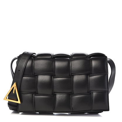 Bottega Veneta Paper Calfskin Maxi Intreccio Padded Cassette Crossbody Bag Black 1 of 9