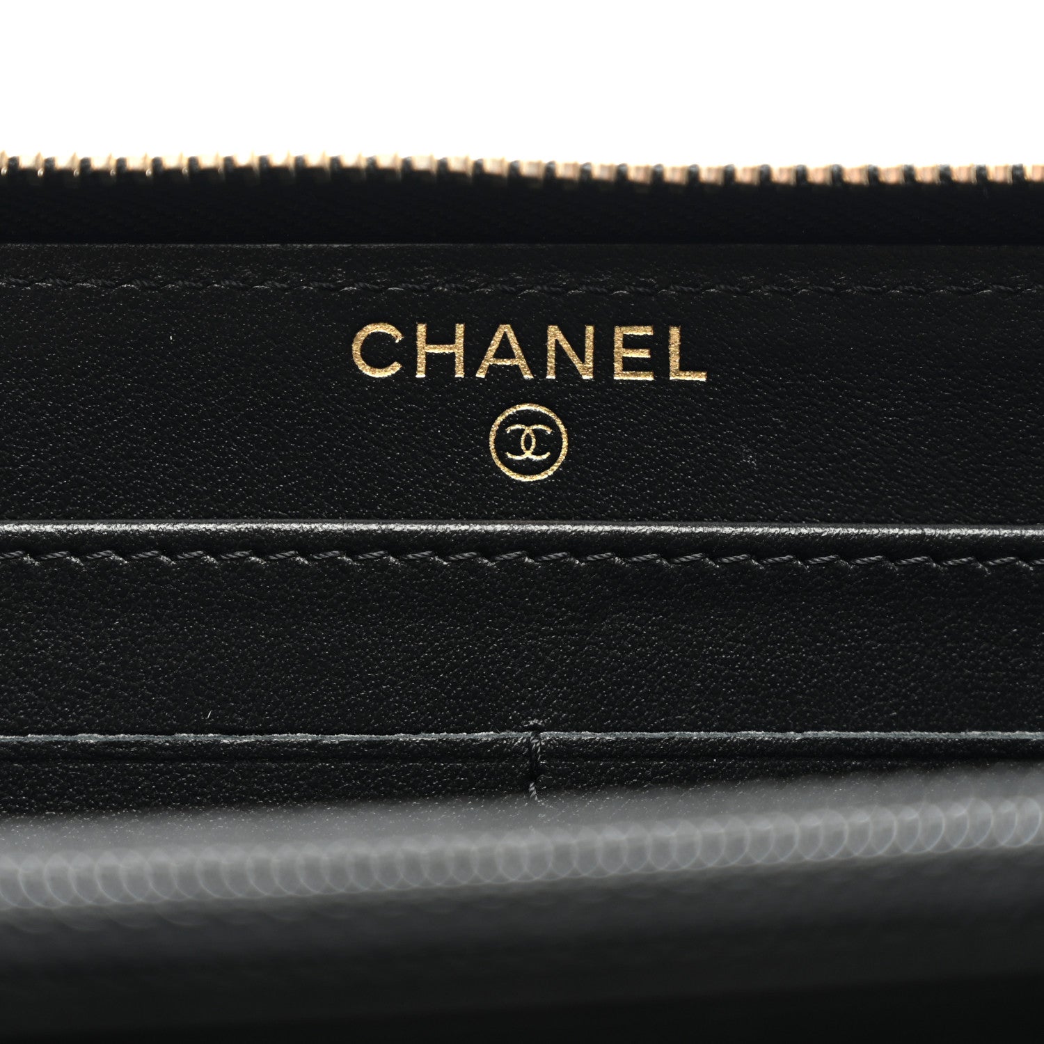 Chanel Caviar Quilted Filigree Zip Around Wallet Navy Black 6 of 9