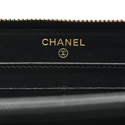 Chanel Caviar Quilted Filigree Zip Around Wallet Navy Black 6 of 9
