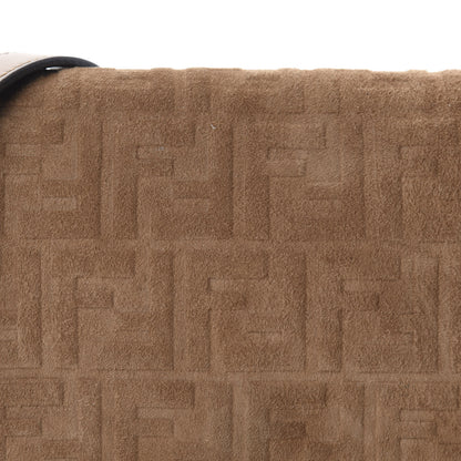 Fendi Vitello Grace Suede FF 1974 Embossed Mini Expandable Flap Bag Sand Sughero 10 of 10