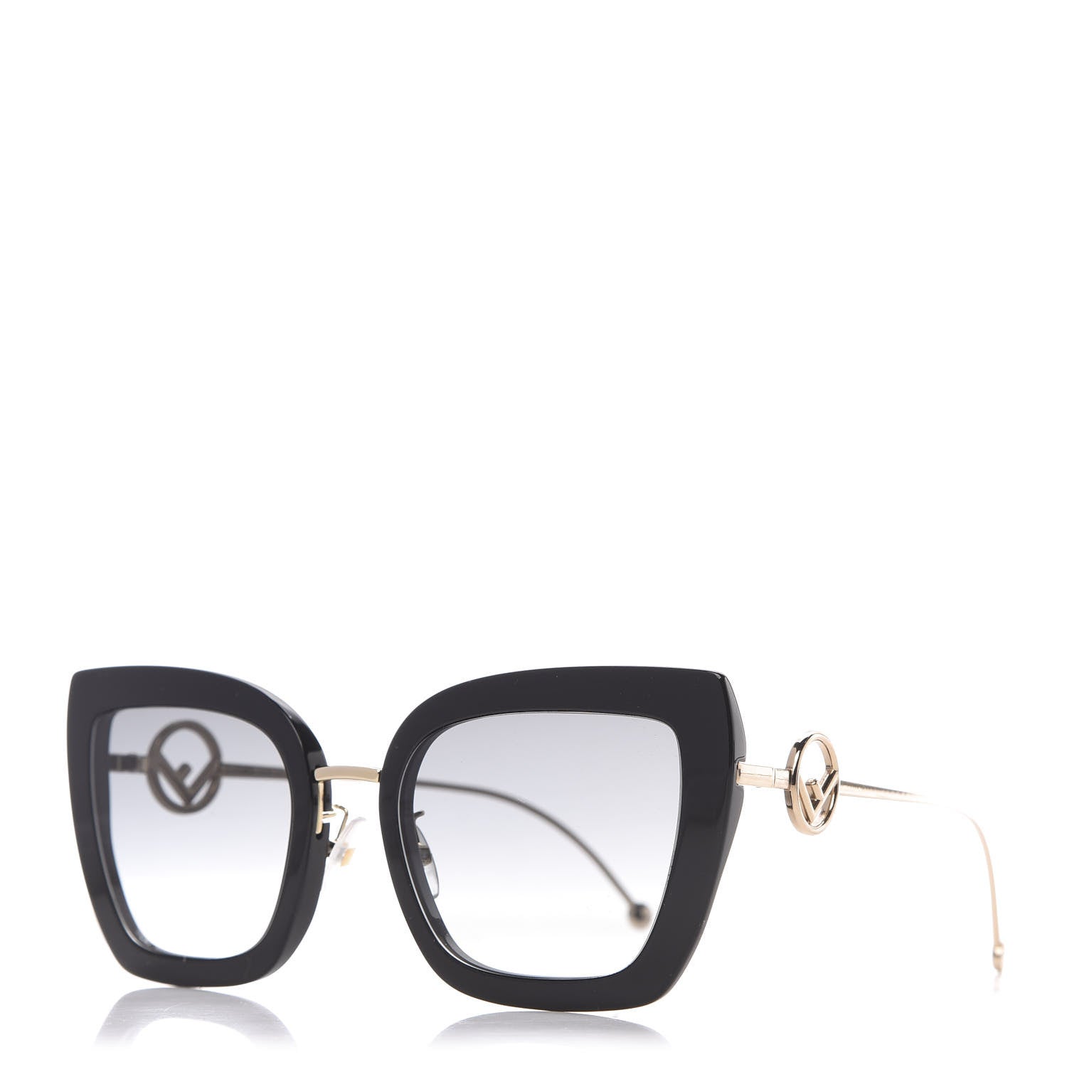 Fendi Acetate Metal F is Fendi Square Cat Eye Sunglasses FF 0424/F/S Black 1 of 7