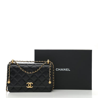 Chanel Calfskin Quilted Perfect Fit Wallet On Chain WOC Black 12 of 12