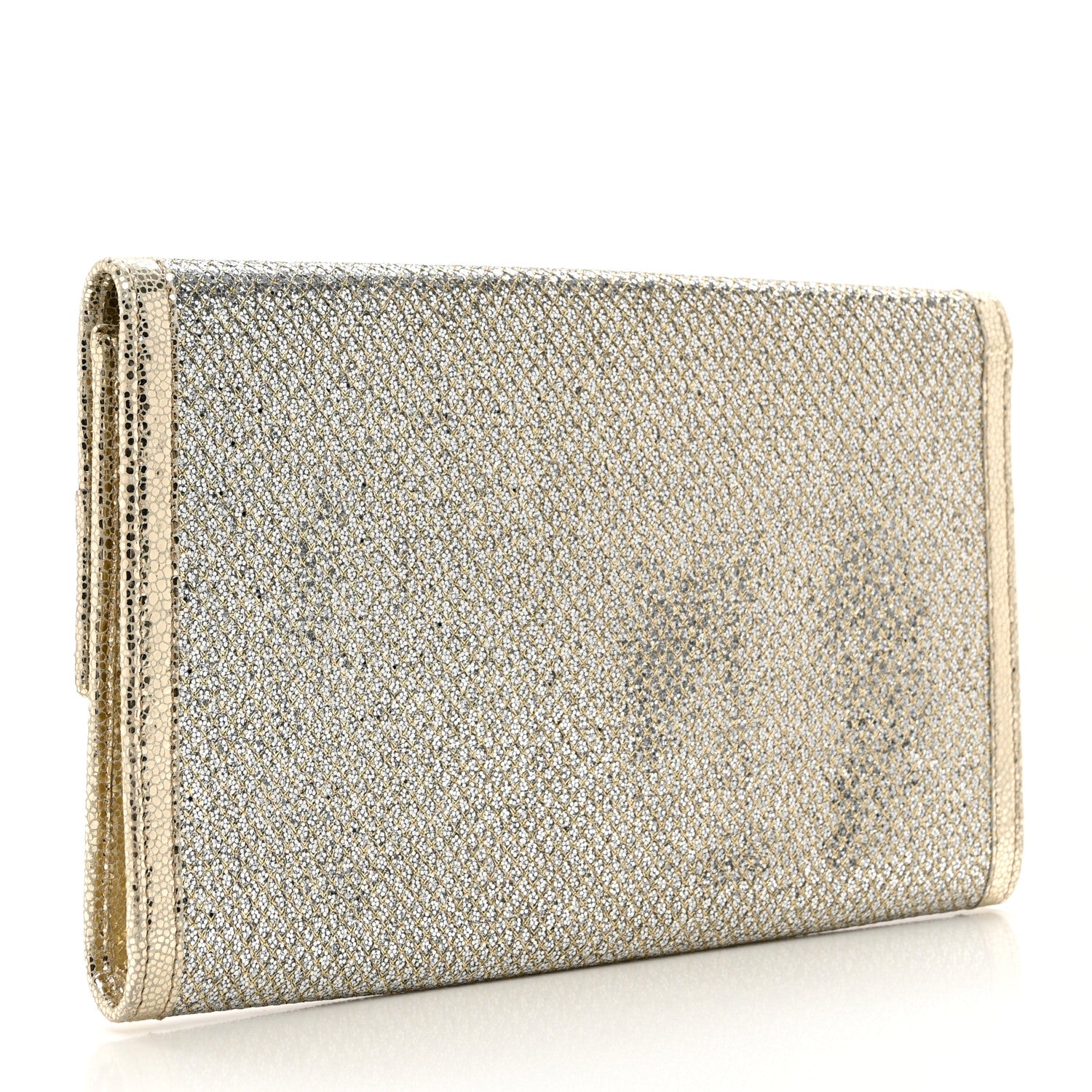 Jimmy Choo Glitter Fabric Reese Clutch Wallet Metallic 3 of 7