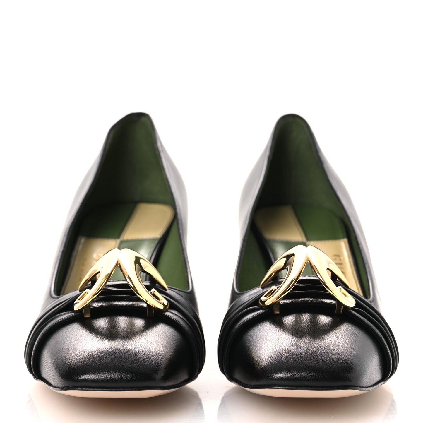 Malaga Kid Half Moon GG Square Toe Pumps 37.5 Black