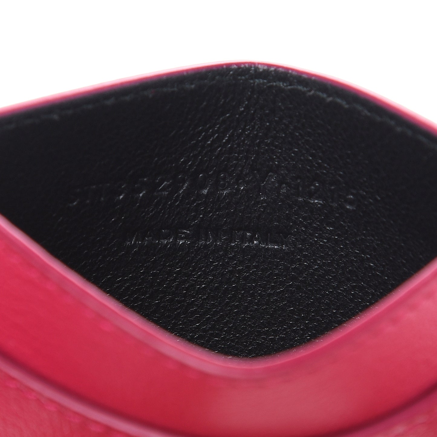 Textured Calfskin Belle De Jour Card Case Fuchsia