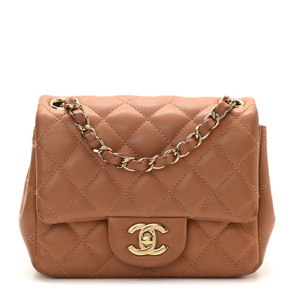 Chanel Lambskin Quilted Mini Square Flap Brown 1 of 12